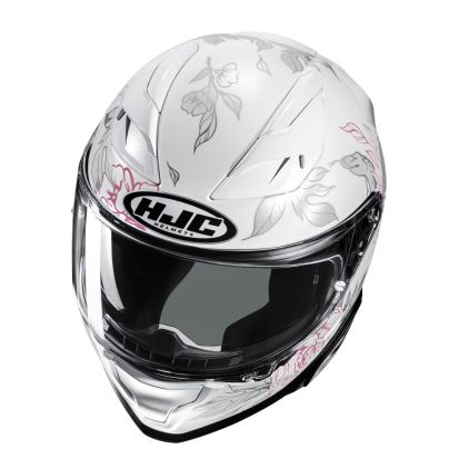 HJC F71 Eliz Helmet | Grey White Pink Full-Face Motorcycle Helmet