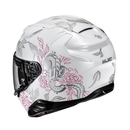 HJC F71 Eliz Helmet | Grey White Pink Full-Face Motorcycle Helmet
