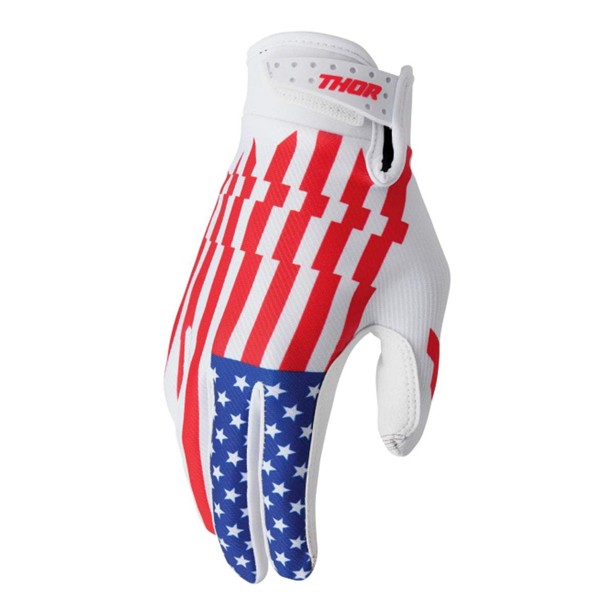 THOR Launchmode Patriot Youth Motocross Gloves – Red / White / Blue
